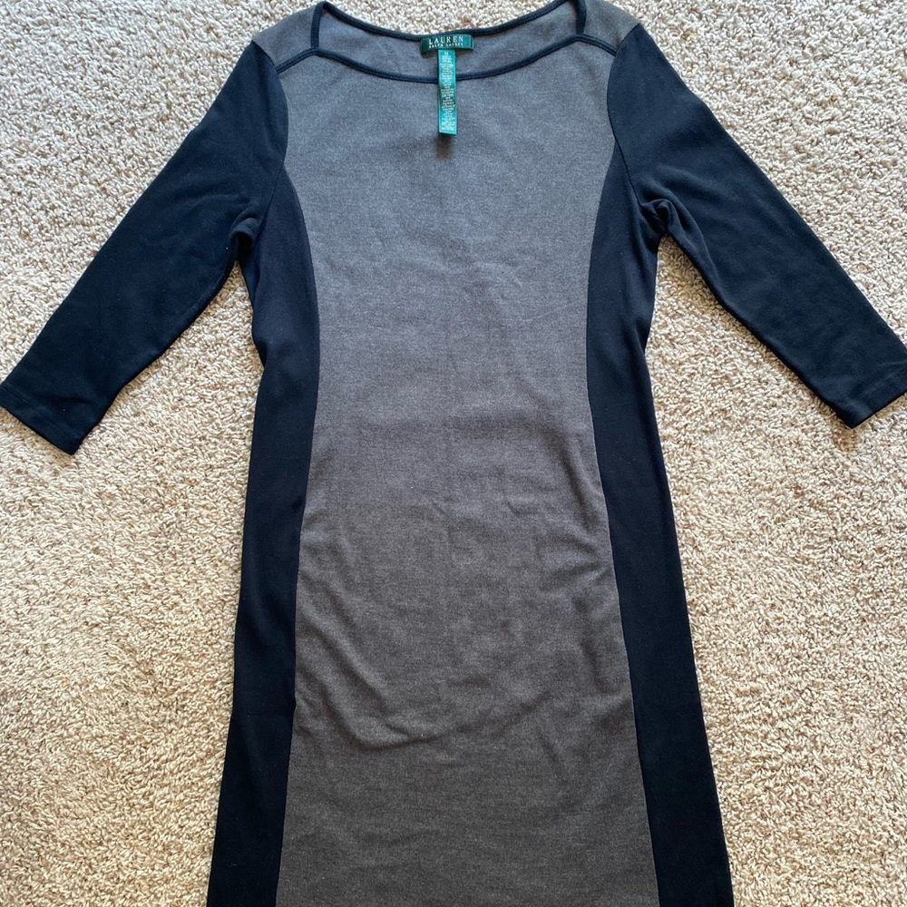 LAUREN Ralph Lauren Size Medium Womens Dress Gray/Black
